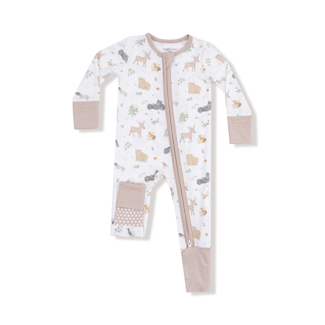 2 way zipper pajamas woodland baby