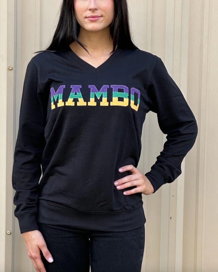 Mardi Gras Creations Mardi Gras Creations French Terry Adult Vintage MAMBO Shirt - Black - Little Miss Muffin Children & Home