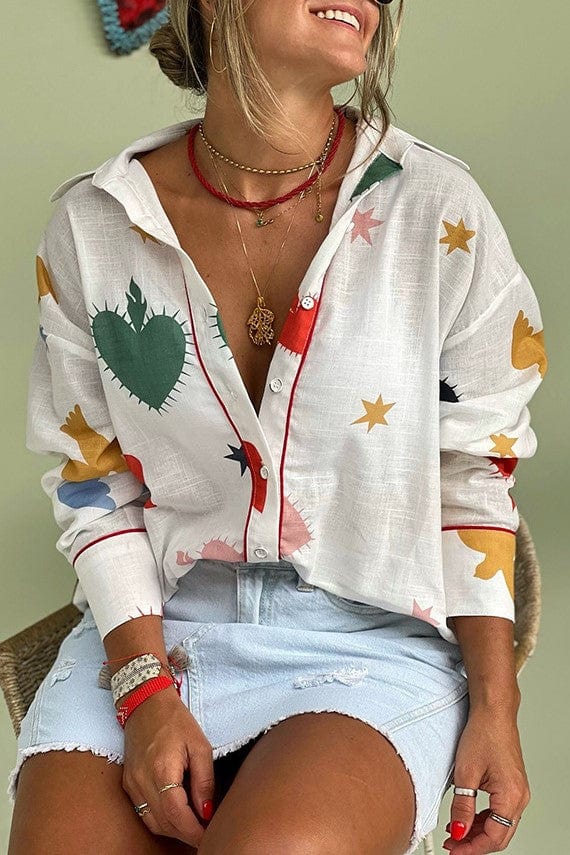 Rosa Clothing Rosa Clothing Print Button Down Blouse - Little Miss Muffin Children & Home