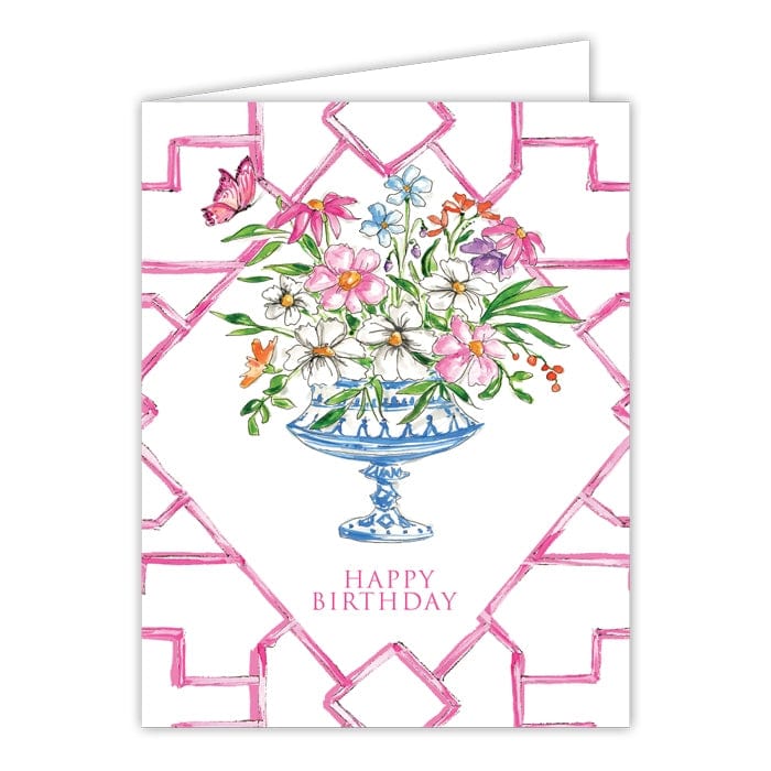 RosanneBeck Collections Happy Birthday Floral Bamboo Trellis Greeting Card - Little Miss Muffin Children & Home