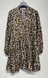 Loowie Silk Animal Print Billowy Short Dress