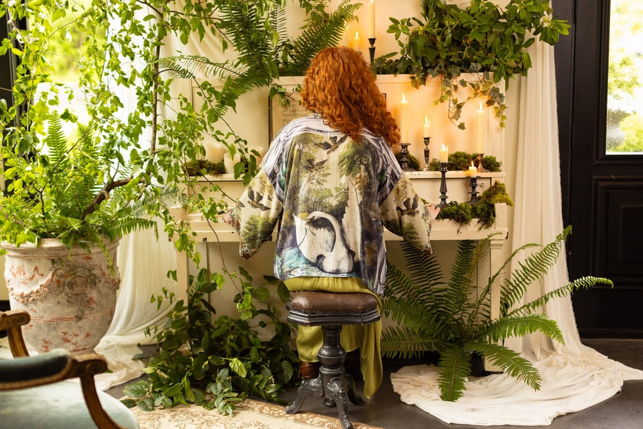 Market of Stars Market of Stars Theatre of Dreams Pixie Duster Cropped Kimono with Swan - Little Miss Muffin Children & Home