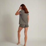 Faceplant Bamboo® V-Neck Tee Shirt in Earl Grey