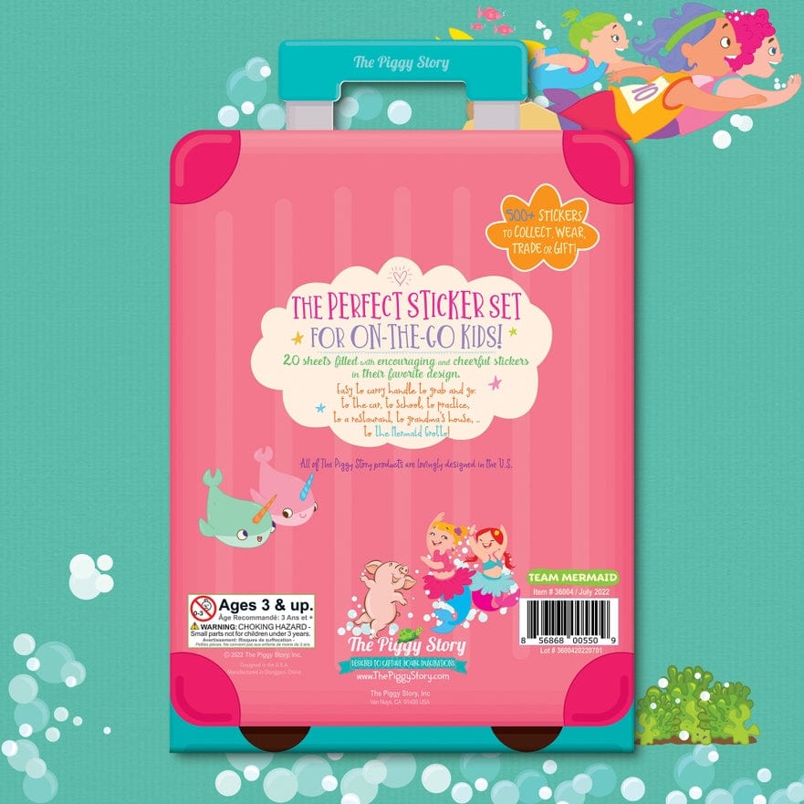 The Piggy Story The Piggy Story 500+ Stickers On-The-Go Team Mermaid - Little Miss Muffin Children & Home
