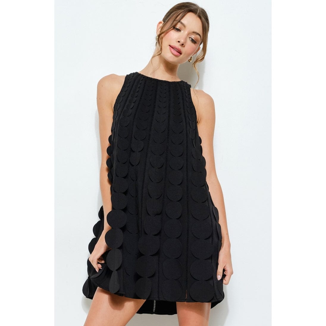 INA Circle Applique A-Line Mini Dress - Little Miss Muffin Children & Home