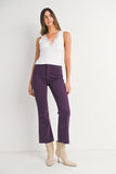 Just Black Denim High Rise Crop Flare in Purple