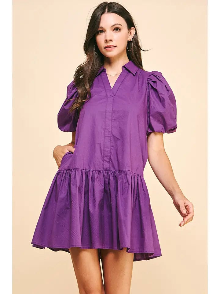 Pinch Pinch Tiered Mini Babydoll Dress in Plum - Little Miss Muffin Children & Home