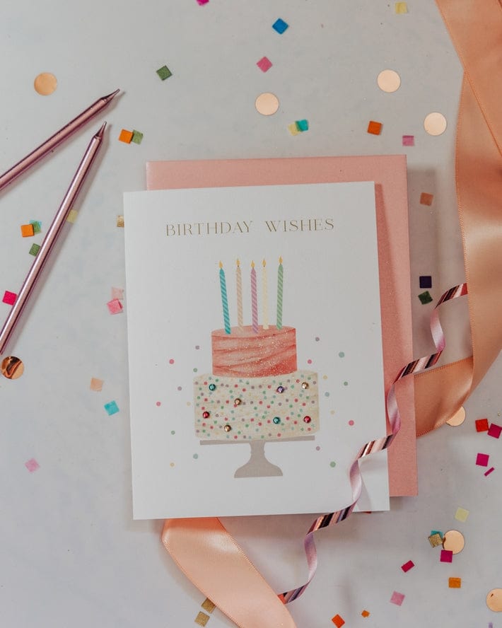 Lavender Vines 'Cake Wishes' Birthday Cake Greeting Card - Little Miss Muffin Children & Home