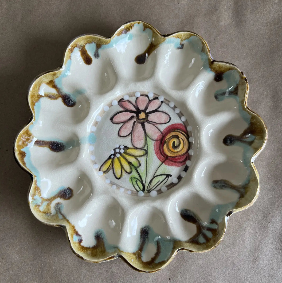 Egg Tray with Drip Flower