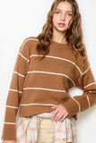 La Miel Loose Fit Striped Long Sleeve Sweater in Gucci