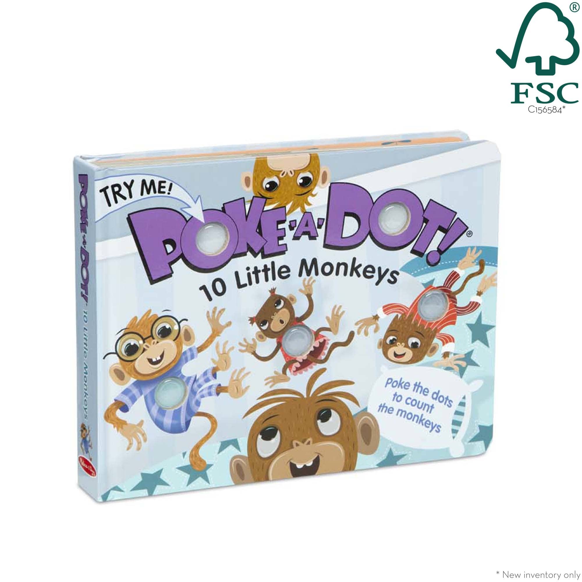 Melissa & Doug Melissa & Doug Poke A Dot 10 Little Monkeys Book - Little Miss Muffin Children & Home