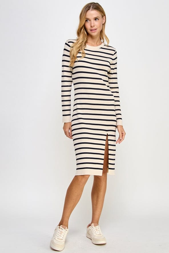 Ellison Ellison Long Sleeve Striped Sweater Dress - Little Miss Muffin Children & Home