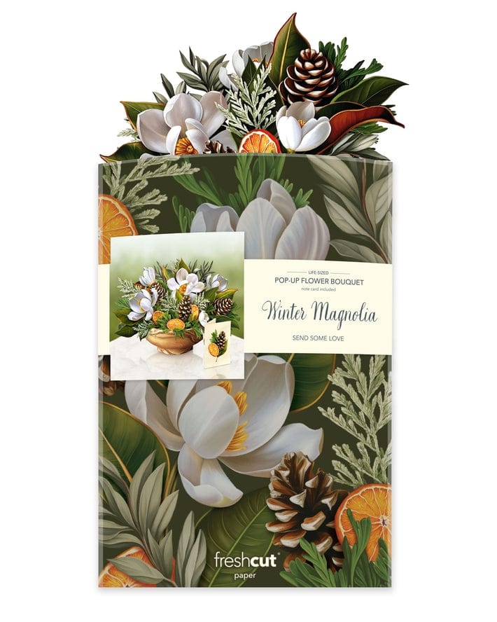 FreshCut Paper FreshCut Paper Winter Magnolia Pop-Up Greeting Card - Little Miss Muffin Children & Home