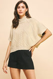 Pinch Mock Neck Short Sleeve Sweater