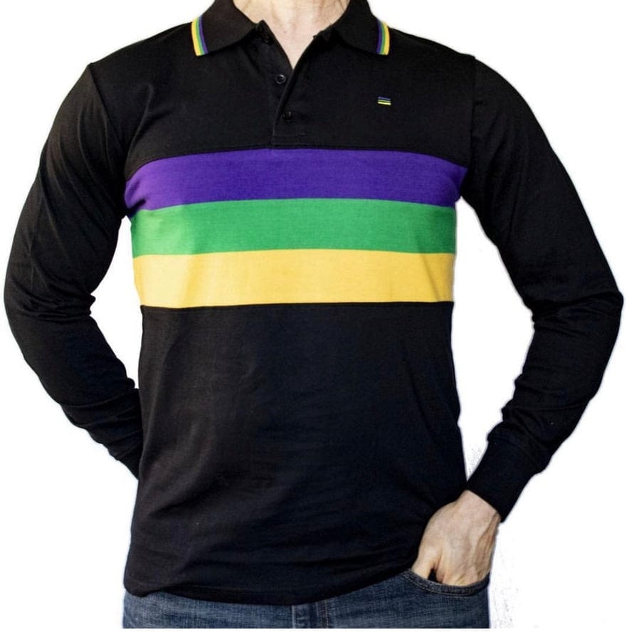 Mardi Gras Creations Mardi Gras Creations Black Chest Stripe Adult Long Sleeve - Little Miss Muffin Children & Home