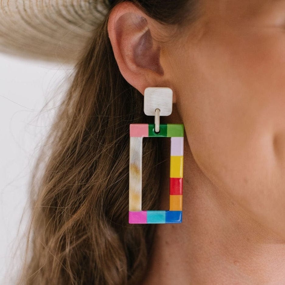 Sunshine Tienda Sunshine Tienda Rainbow Colorblock Earrings - Little Miss Muffin Children & Home