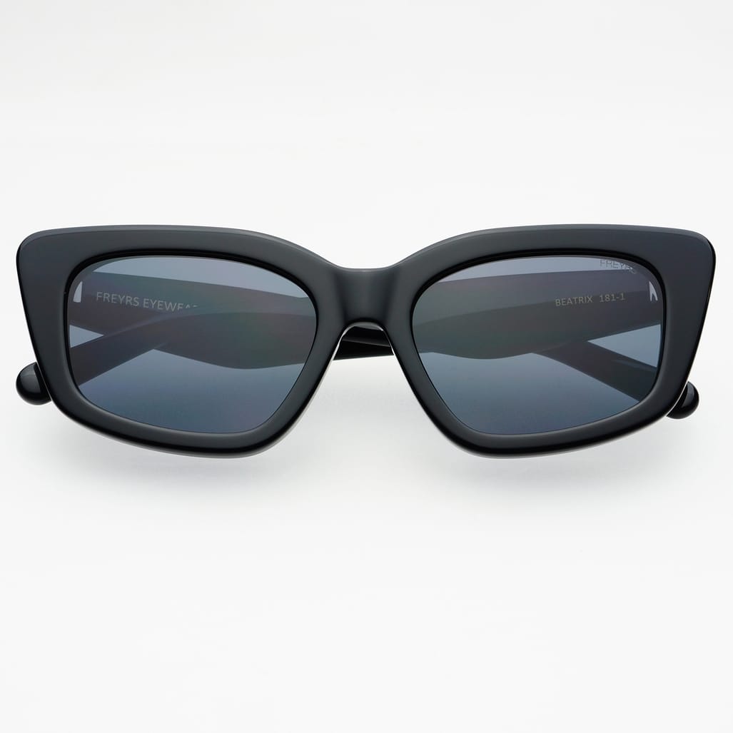 Beatrix Acetate Womens Cat Eye Sunglasses Black
