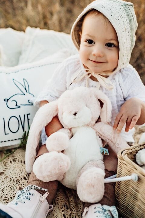 Bunnies by the Bay Bunnies By The Bay Little Nibble 12" Bunny, Pink - Little Miss Muffin Children & Home