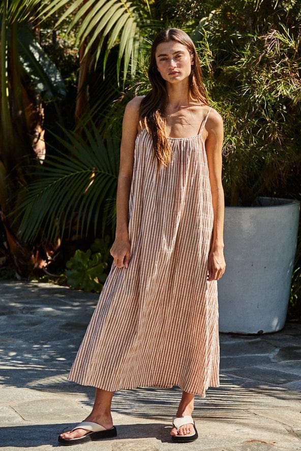 By Together By Together Striped Cami Maxi Dress in Brown - Little Miss Muffin Children & Home