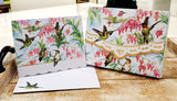 For Arts Sake Hummingbird Embossed, Die-Cut Boxed Portfolio Note Card Set