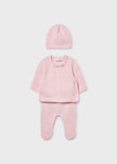 pink 3 piece knit gift set