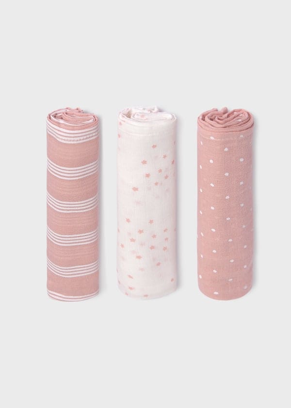 Mayoral Usa Inc Mayoral 3-Piece Set of Gauze Muslin Baby Cloths - Little Miss Muffin Children & Home