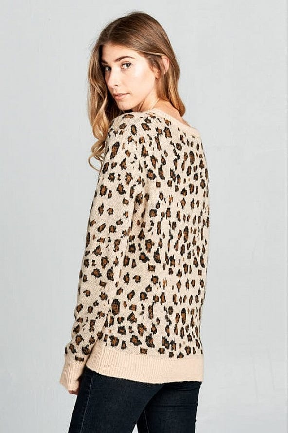 Ellison Ellison Pixel Leopard Print Knit Sweatshirt - Little Miss Muffin Children & Home