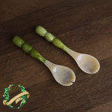 Beatriz Ball Resin Rio Bubble Salad Servers, Green