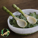 Beatriz Ball Resin Rio Bubble Salad Servers, Green