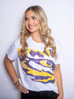 Bomb Designs Bomb Designs Sequin LSU Eye of the Tiger Tee - Little Miss Muffin Children & Home