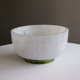 Beatriz Ball Rio Large Round Resin Bowl with Base, White & Green