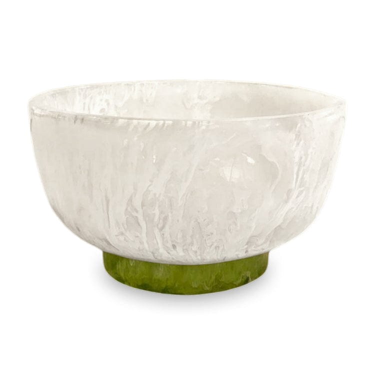 Beatriz Ball Beatriz Ball Rio Small Round Resin Bowl with Base,White & Green - Little Miss Muffin Children & Home