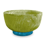 Beatriz Ball Rio Small Round Resin Bowl with Base, Green & Blue