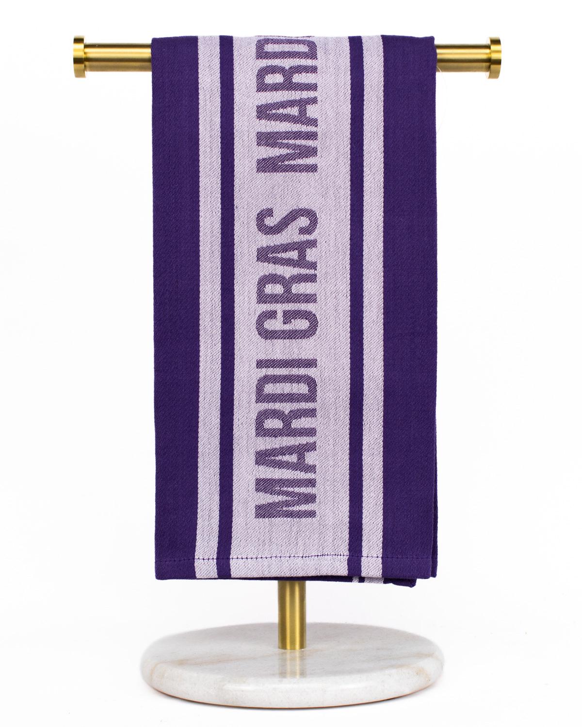 Purple Mardi Gras Jacquard Hand Towel