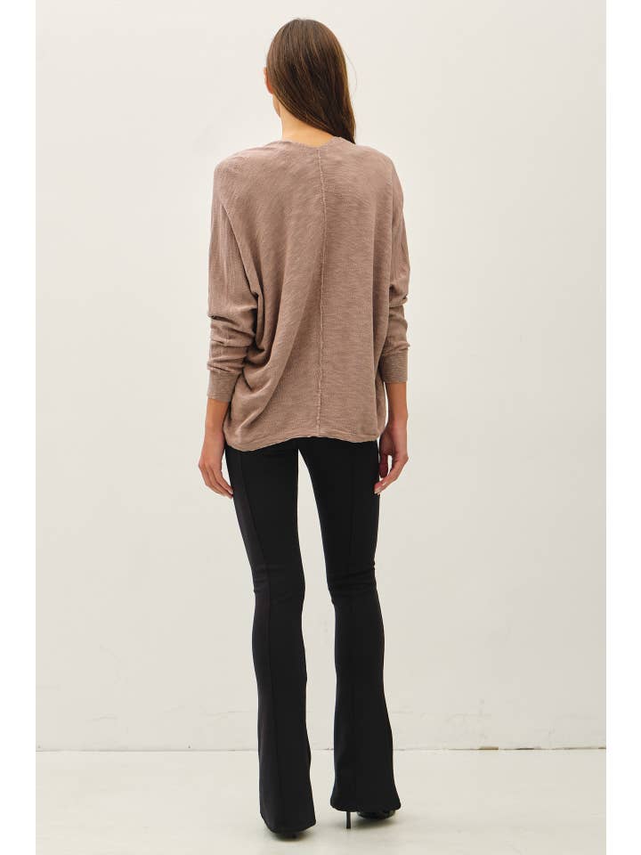 Be Cool Open Front Dolman Sleeve Cardigan in Mocha - Little Miss Muffin Children & Home