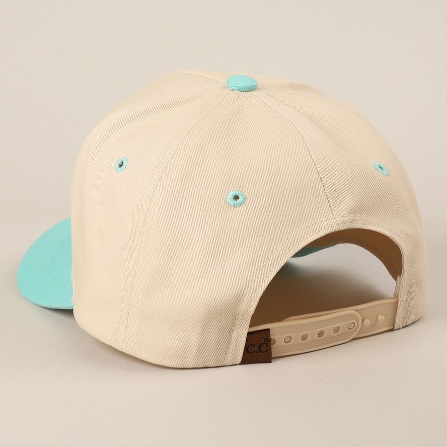 Fashion City Summer Vibe Only Embroidered Two-Tone Trucker Hat, Mint - Little Miss Muffin Children & Home