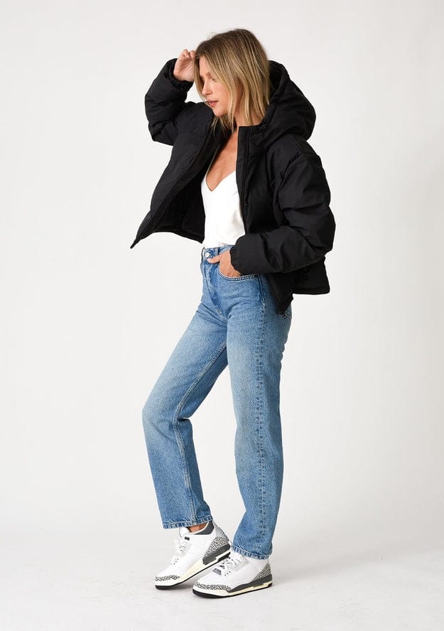 Lovestitch Lovestitch Long Sleeve Zip-Up Hooded Puffer Jacket, Black - Little Miss Muffin Children & Home