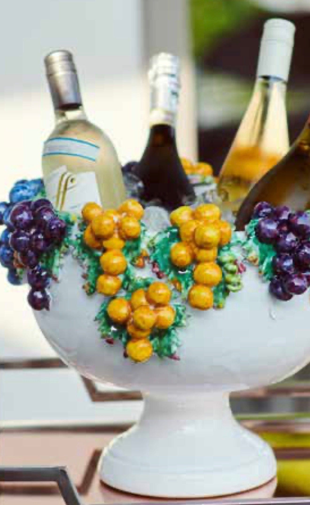 Abigail's Footed Bowl with Grapes