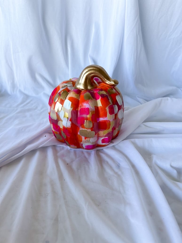 Orange & Pink Abstract Pumpkin