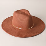 Suede Fedora Hat in Brown