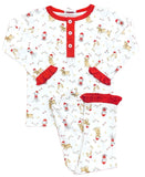 Lulu Bebe Lulu Bebe Santa Puppies Pima Long Sleeve Girl 2pc PJ - Little Miss Muffin Children & Home