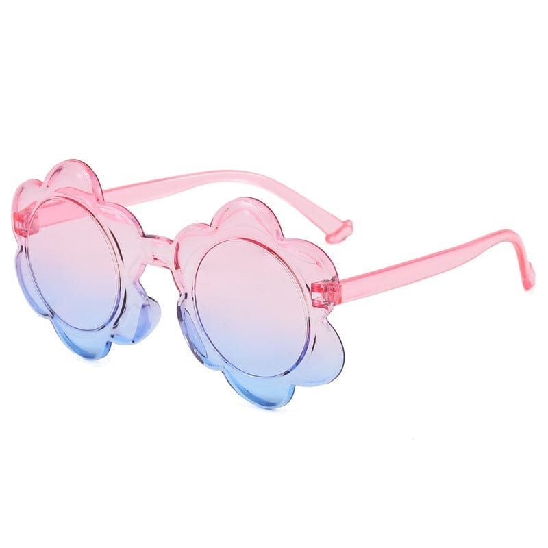 Kids Pink & Blue Flower Shaped Sunglasses