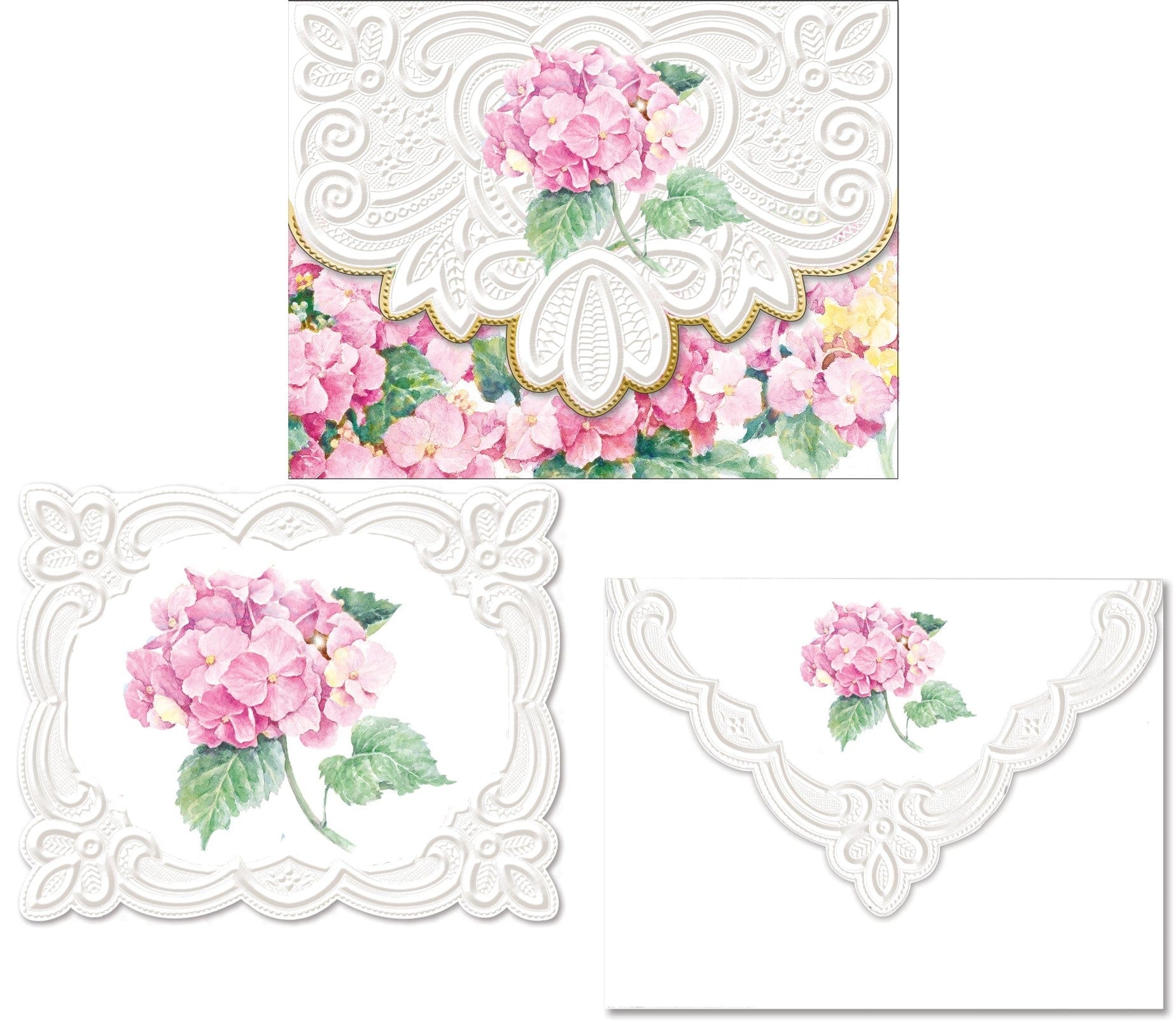 For Arts Sake For Arts Sake Pink Hydrangea Boxed Note Cards - Little Miss Muffin Children & Home