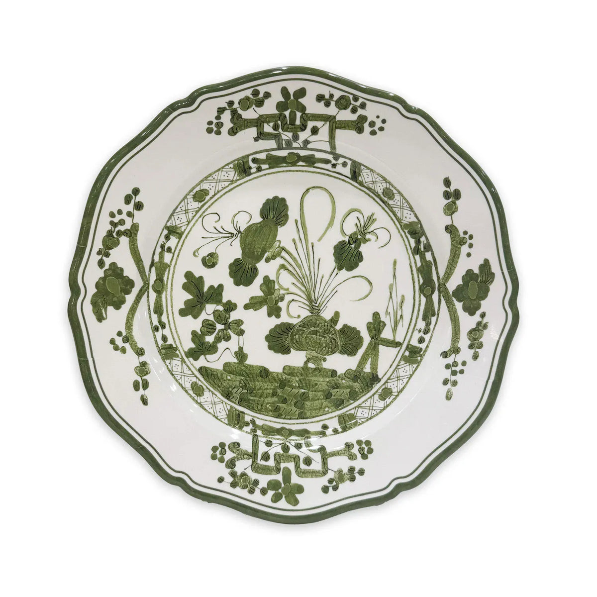 Vida Faenza 9" White & Green Salad Plate Set of 4