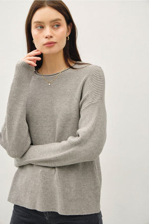 Be Cool Soft Waffle Knit Sweater with Raw Hem