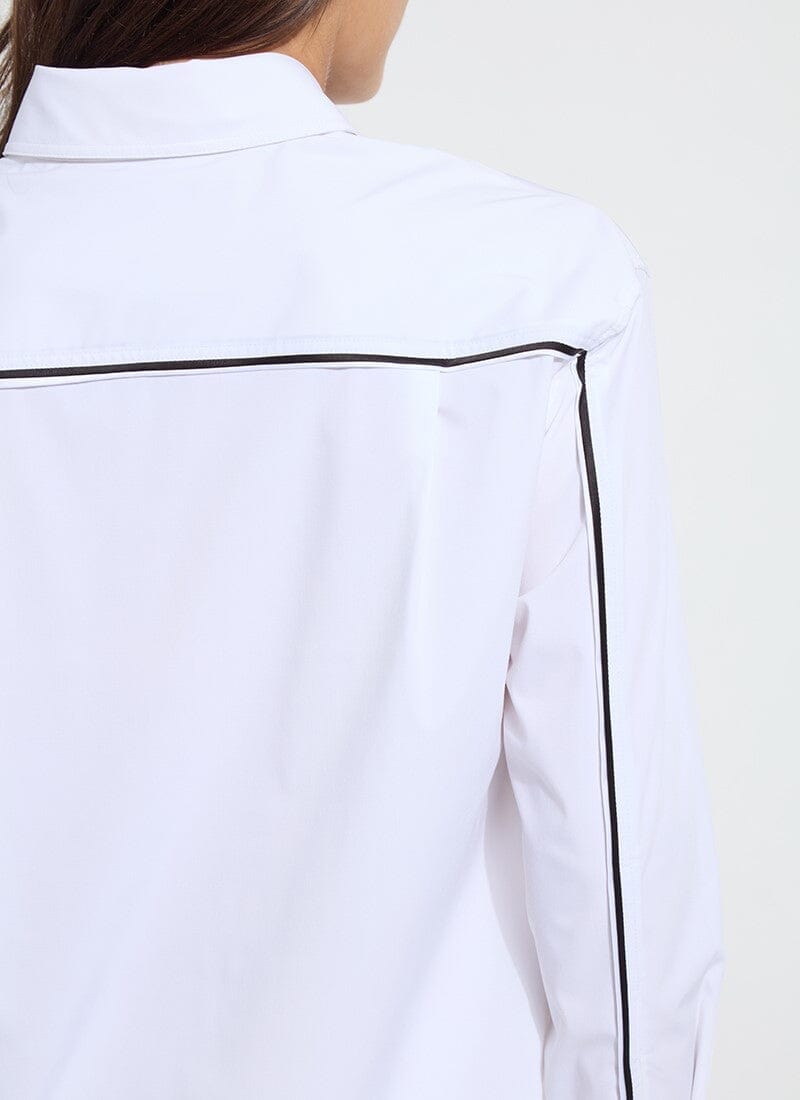 Lysse Lysse Sofia Striped Cropped Shirt in White - Little Miss Muffin Children & Home