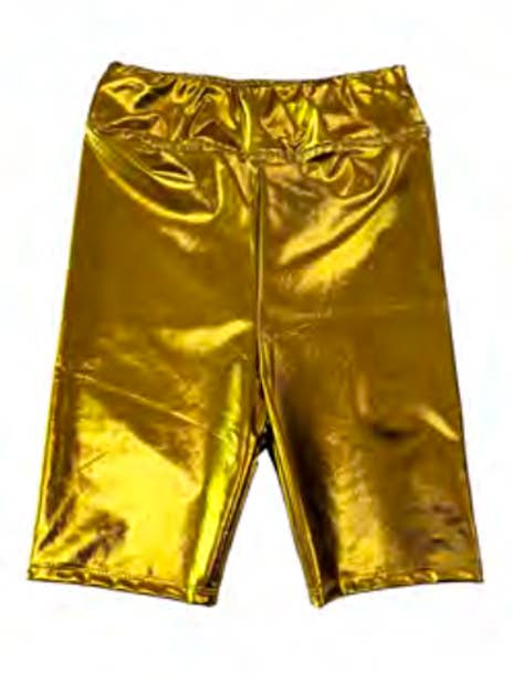 Junior Metallic Gold Biker Shorts