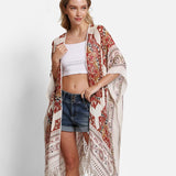 Fashion City Rust Mandala Print Kimono with Tassels - Little Miss Muffin Children & Home