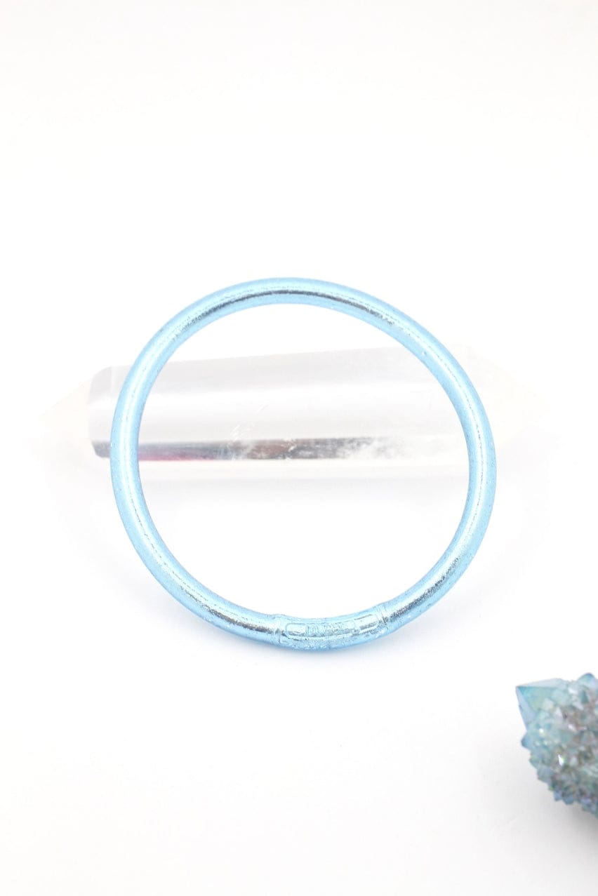 Single Rainbow Thai Buddhist Temple Bracelet, Mantra Bangle, Blue Jeans