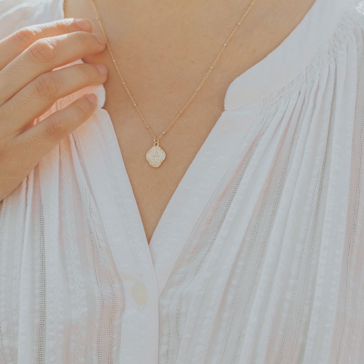 My Saint My Hero Miraculous Petite Necklace Gold - Little Miss Muffin Children & Home